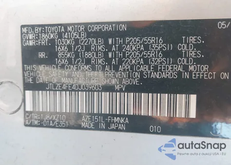 2013 Scion Xb 10 Series z USA, uszkodzony, nr VIN JTLZE4FE4DJ039603